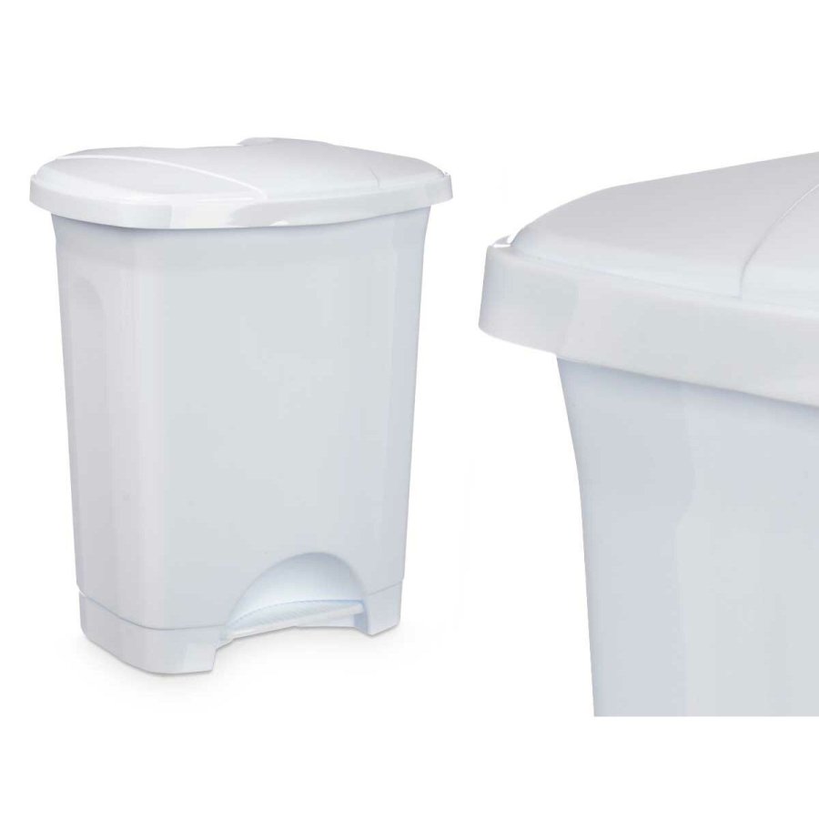 Papirkurv med pedal Hvid Plastik 10 L (8 enheder) #5