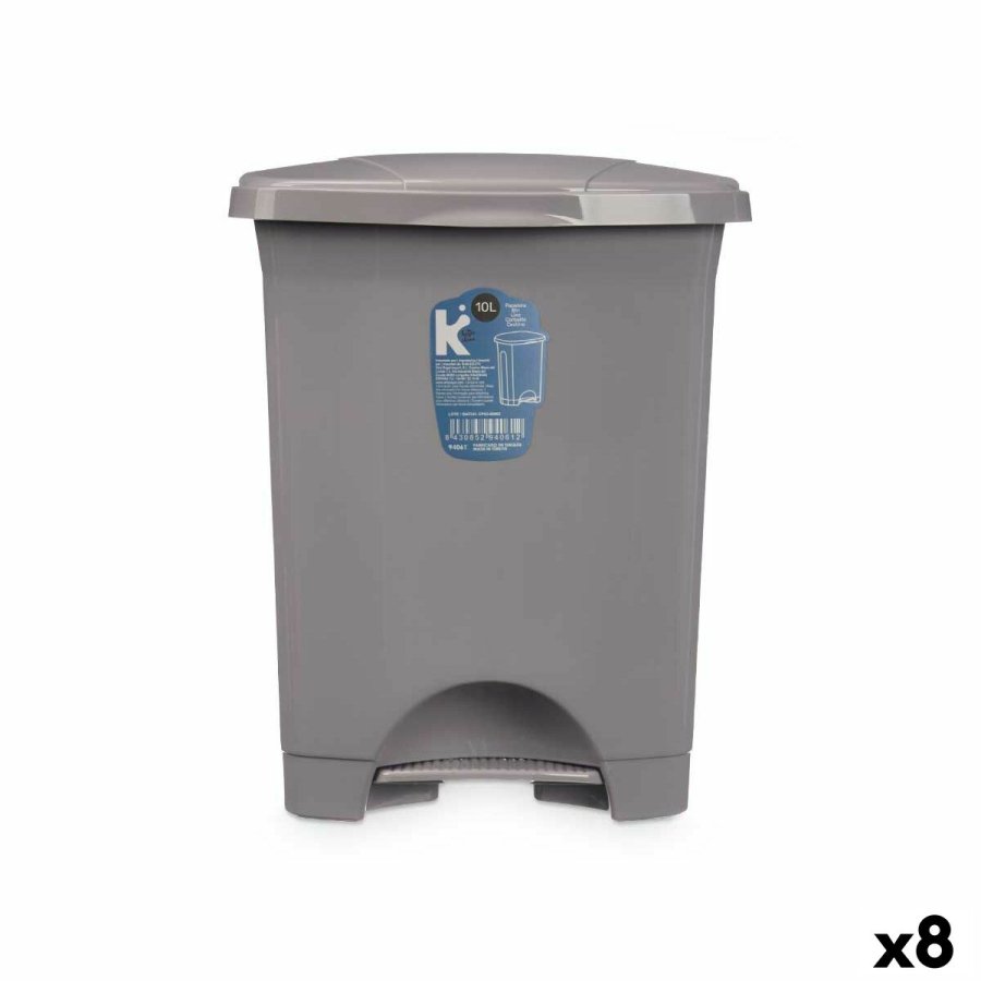 Papirkurv med pedal Gr Plastik 10 L (8 enheder) #1