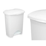 Papirkurv med pedal Hvid Plastik 30 L (4 enheder) #5