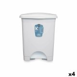Papirkurv med pedal Hvid Plastik 30 L (4 enheder) #1
