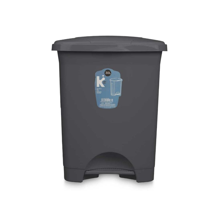 Papirkurv med pedal Antracit Plastik 30 L (4 enheder) #5