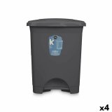 Papirkurv med pedal Antracit Plastik 30 L (4 enheder) #1