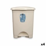 Papirkurv med pedal Beige Plastik 30 L (4 enheder) #1