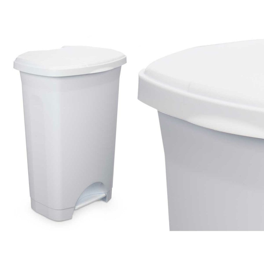 Papirkurv med pedal Hvid Plastik 50 L (3 enheder) #5