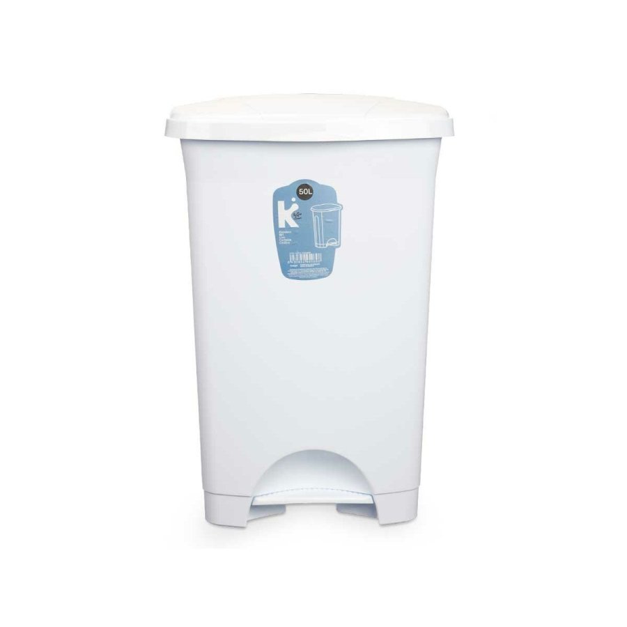 Papirkurv med pedal Hvid Plastik 50 L (3 enheder) #9