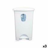 Papirkurv med pedal Hvid Plastik 50 L (3 enheder) #1