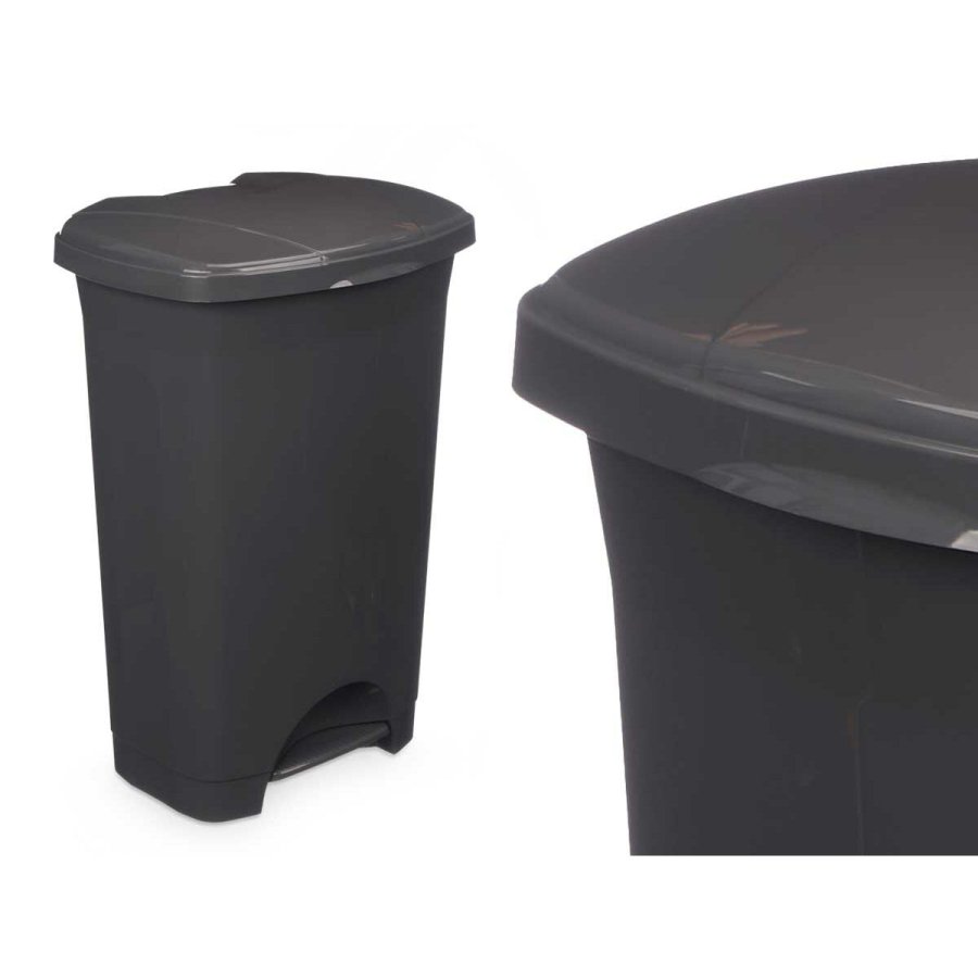 Papirkurv med pedal Antracit Plastik 50 L (3 enheder) #5