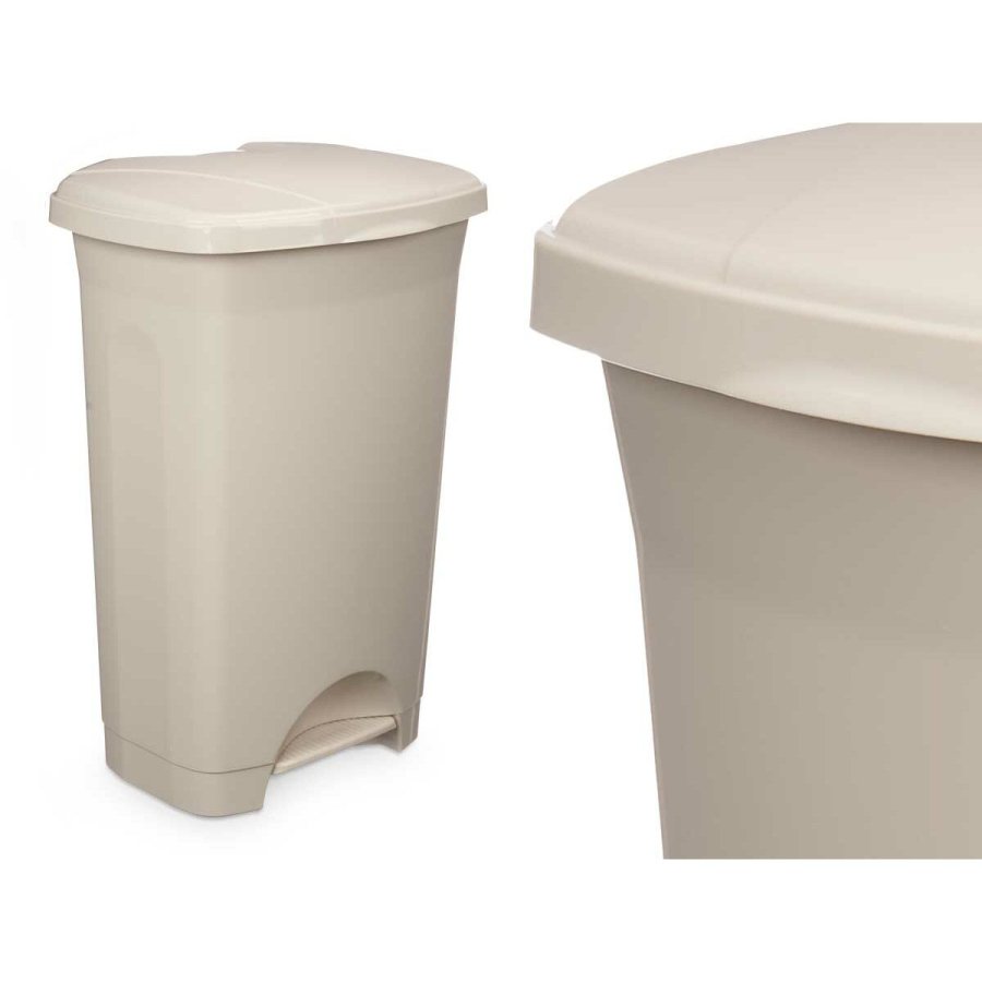Papirkurv med pedal Beige Plastik 50 L (3 enheder) #5