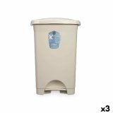 Papirkurv med pedal Beige Plastik 50 L (3 enheder) #1