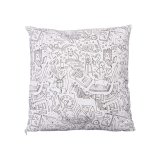 Pude Pincello PILLOW Hvid Sort 43 x 13 x 43 cm Til maling (6 enheder) #2