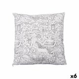 Pude Pincello PILLOW Hvid Sort 43 x 13 x 43 cm Til maling (6 enheder) #1