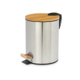 Papirkurv med pedal Berilo B0353S-3L Brun Slvfarvet Bambus Rustfrit stl 3 L (6 enheder) #5