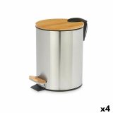 Papirkurv med pedal Berilo B0353S-5L Brun Slvfarvet Bambus Rustfrit stl 5 L (4 enheder) #1