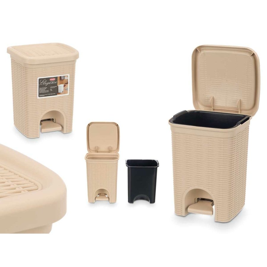 Papirkurv Stefanplast 30134 Beige Plastik 6 L (6 enheder) #9