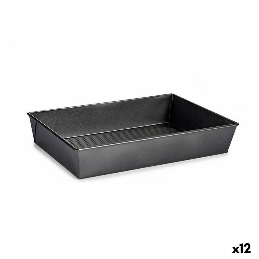 Rektangulr Form Kinvara CK31470 Mrkegr Metal Kulstofstl 24 x 6,5 x 36,5 cm (12 enheder) #1