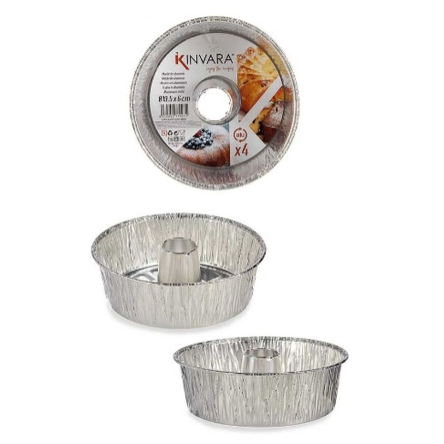 St med kagedser Kinvara 30286C Slvfarvet Aluminium 19,5 x 19,5 x 6 cm 4 Dele (12 enheder) #2