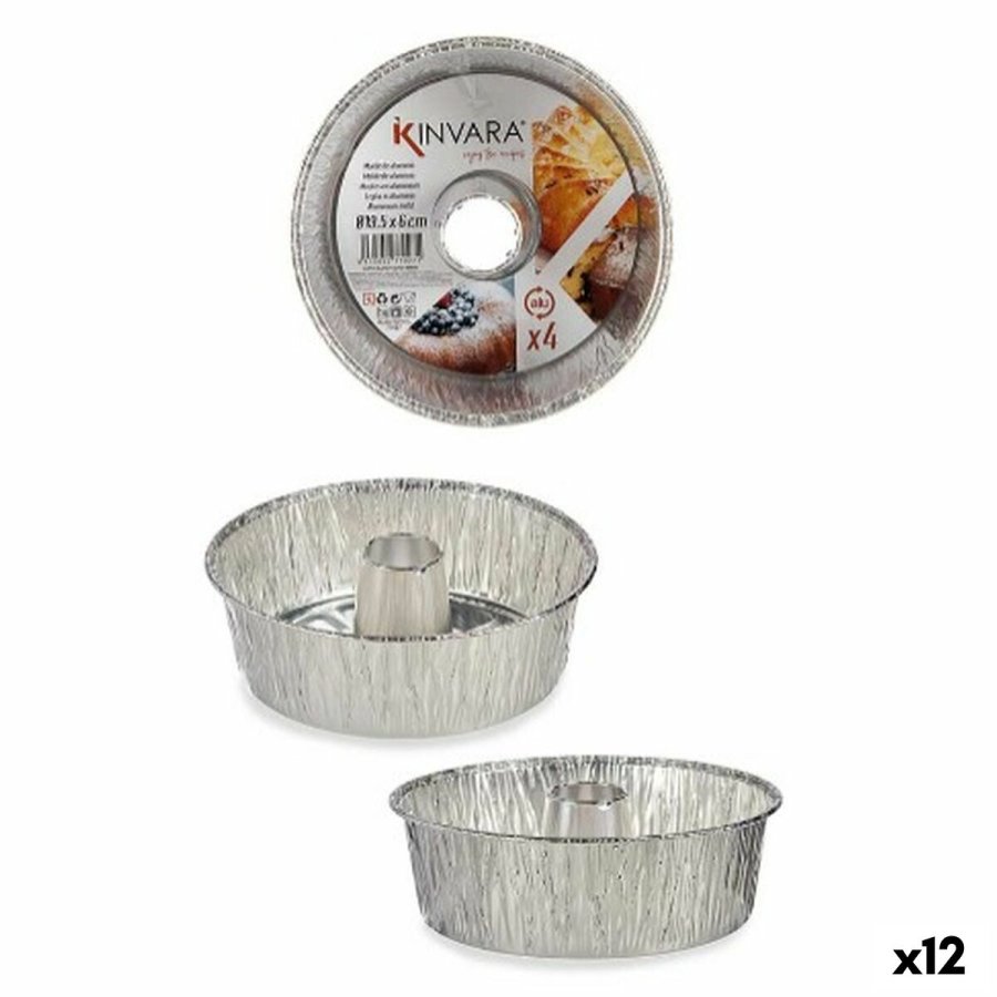 St med kagedser Kinvara 30286C Slvfarvet Aluminium 19,5 x 19,5 x 6 cm 4 Dele (12 enheder) #1