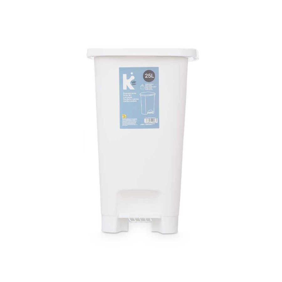 Papirkurv med pedal ABK-142 2 Hvid Plastik 25 L (6 enheder) #13