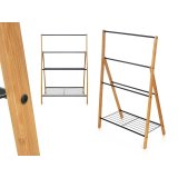 Fritstende hndkldestativ Kipit B7816 Sort Metal Bambus 60 x 90 x 37 cm 4 enheder #9