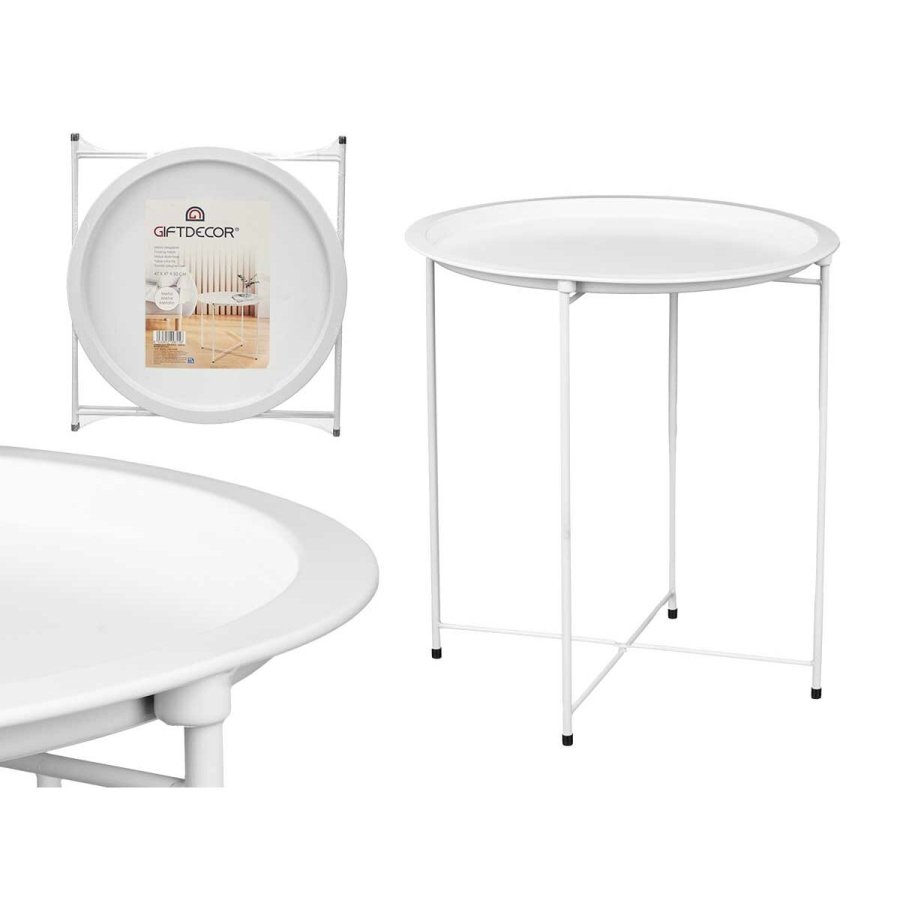 Foldbart serveringsbord WR4405.1 Hvid 46,8 x 50,2 x 46,8 cm (4 enheder) #2
