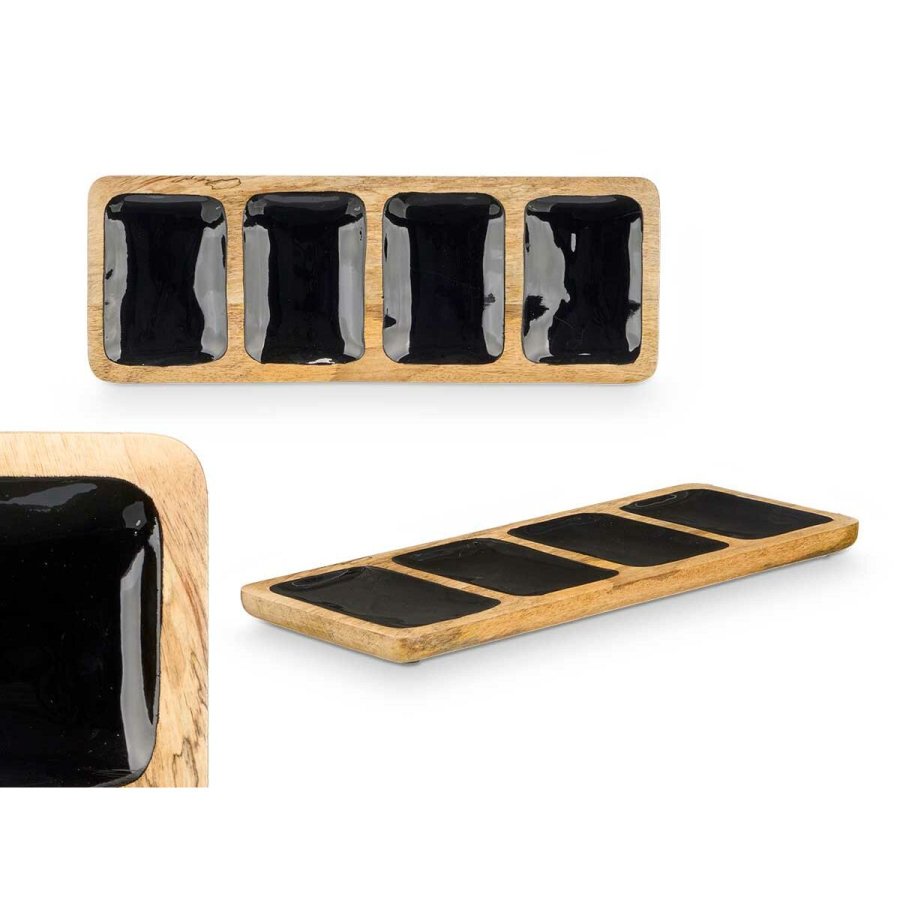 Bakke med Rum MALI-941 B Sort 46 x 3 x 17 cm (6 enheder) #3