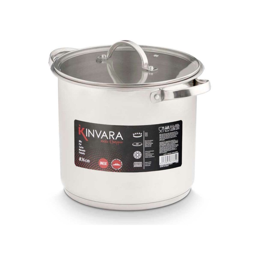 Gryde Med Glaslg Kinvara 17396 Slvfarvet 31 x 25 x 24 cm Induktion (4 enheder) #4