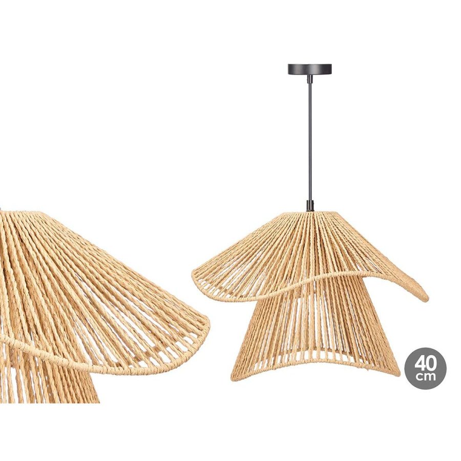 Loftslampe Gift Decor 24B513 24B513 Sort Natur Metal Papir 40 W 41 x 30 x 41 cm (4 enheder) #2