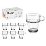 Te- og kaffekop Vivalto Z908-9/BHA6 Gennemsigtig Glas 270 ml (6 enheder) #5