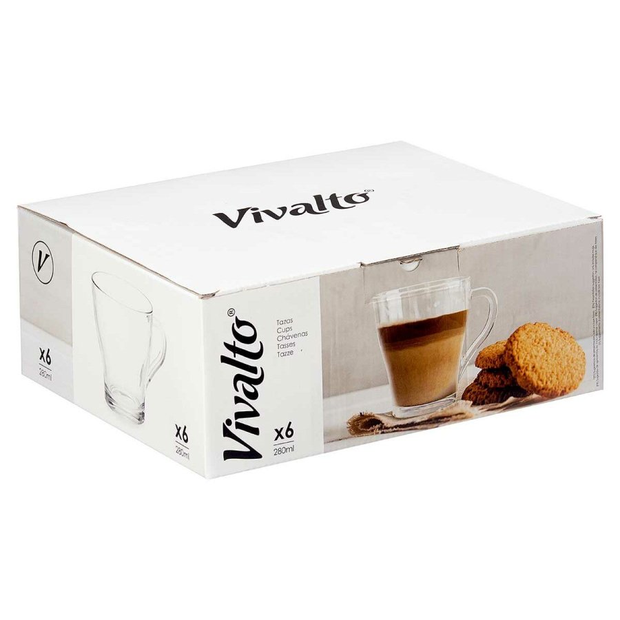 Te- og kaffekop Vivalto 1 Gennemsigtig Glas 280 ml (6 enheder) #7