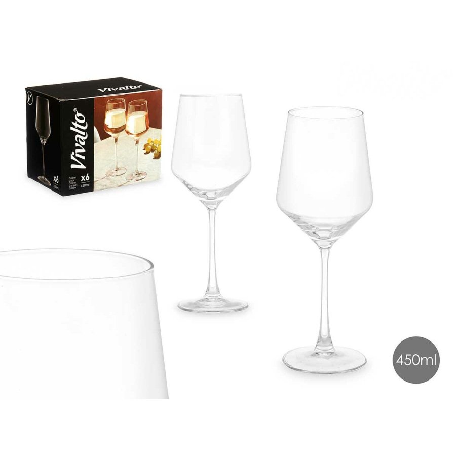 Vinglas Vivalto REJ6345/BHZ6 Gennemsigtig Glas 450 ml (6 enheder) #5
