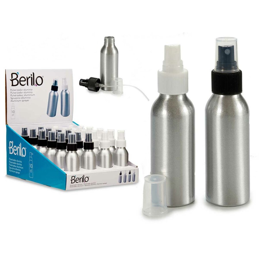 Sprayflaske Berilo CH9979-2 Hvid Sort Gennemsigtig Slvfarvet Aluminium polypropylen 100 ml (24 enheder) #3