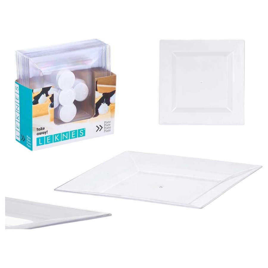 plade Leknes CK80668-2-T Gennemsigtig polystyren Plastik 20,3 x 1,5 x 20,3 cm (24 enheder) #3
