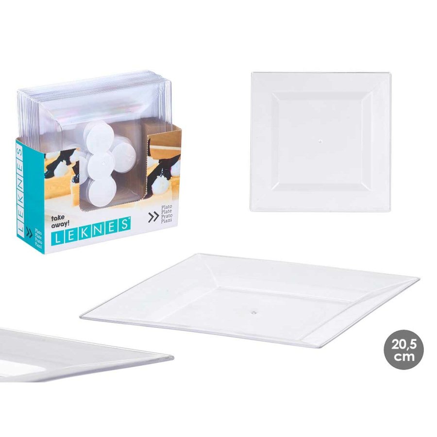 plade Leknes CK80668-2-T Gennemsigtig polystyren Plastik 20,3 x 1,5 x 20,3 cm (24 enheder) #5