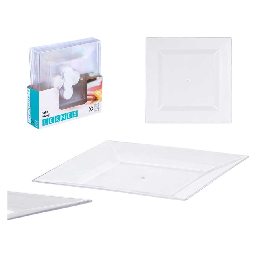plade Leknes CK80668-1-T Gennemsigtig polystyren Plastik 27,3 x 2,3 x 27,3 cm (24 enheder) #3