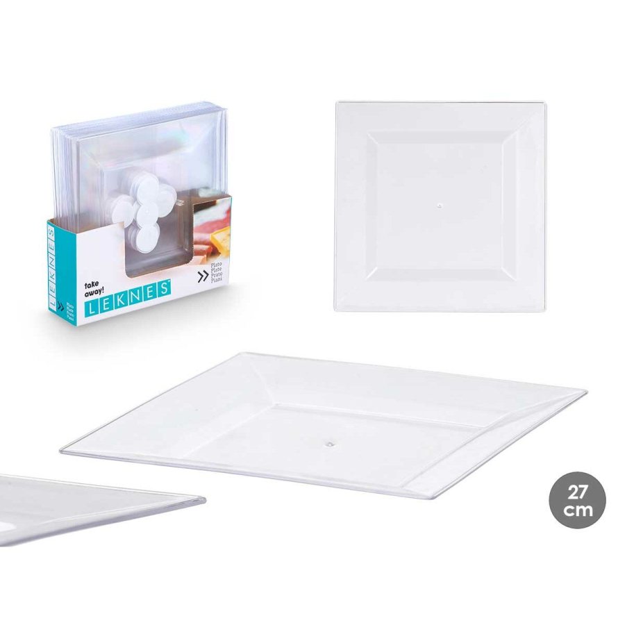 plade Leknes CK80668-1-T Gennemsigtig polystyren Plastik 27,3 x 2,3 x 27,3 cm (24 enheder) #5