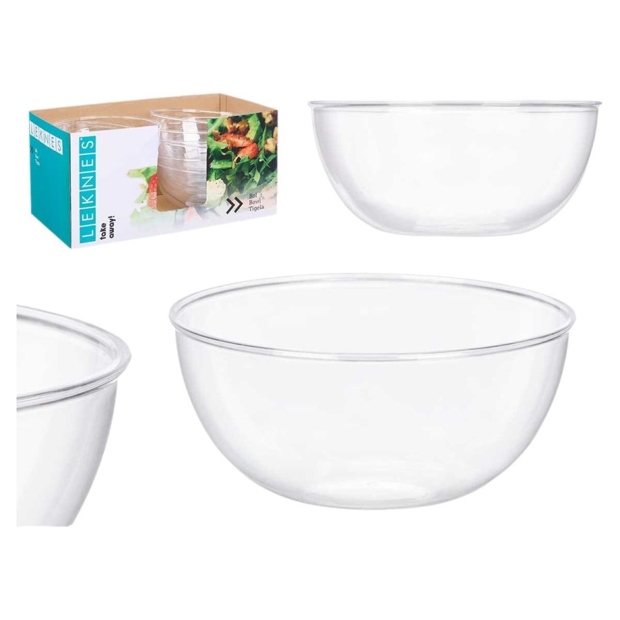 plade Leknes CK80678-1 Gennemsigtig Plastik 3,5 L 25,5 x 12,5 x 25,5 cm (12 enheder) #3