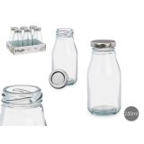 Glasflaske Vivalto Gennemsigtig S�lvfarvet PVC Metal Glas 250 ml (6 enheder) #3