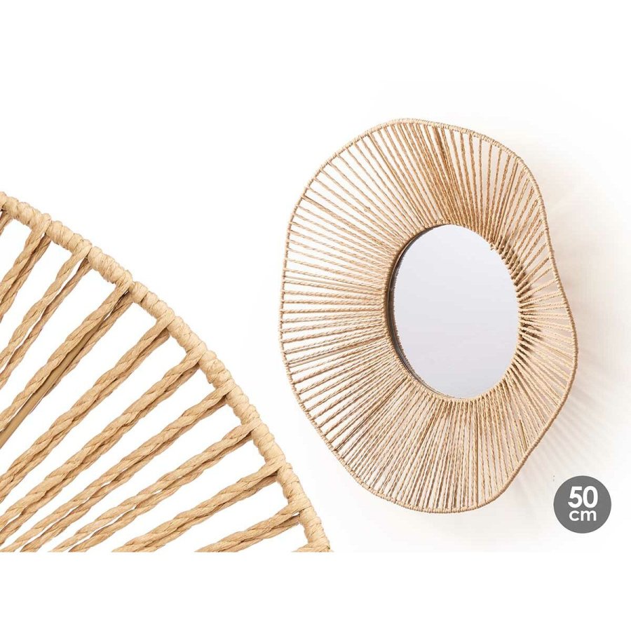 Vgspejl Gift Decor Natur Blger 52 x 9 x 51 cm (4 enheder) #2