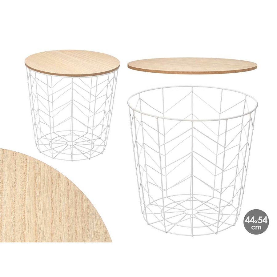 Sofabord Gift Decor Hvid Brun 44,5 x 53,5 x 44,5 cm (6 enheder) #3