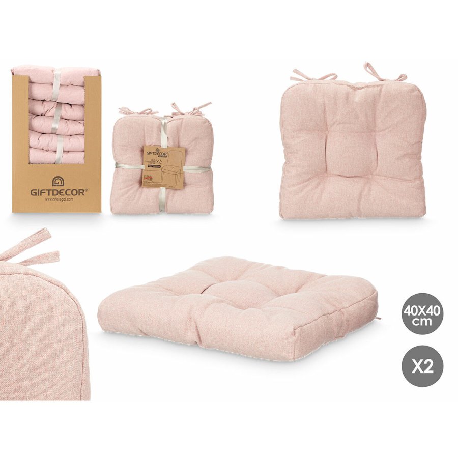 St med puder Gift Decor Pink 40 x 40 x 7 cm 2 Dele (6 enheder) #3