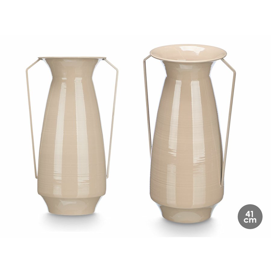 Vase Gift Decor Brun Jern Konisk 25,5 x 41,5 x 18,5 cm (4 enheder) #3