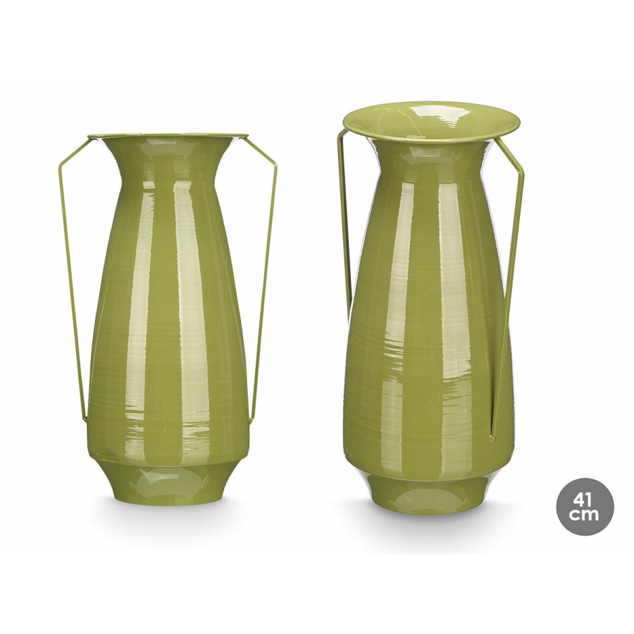 Vase Gift Decor Grn Jern Konisk 25,5 x 41,5 x 18,5 cm (4 enheder) #2