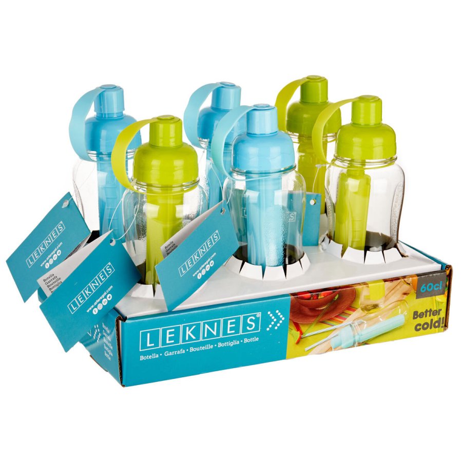 Vandflaske Bl� Gr�n polypropylen PET 600 ml (6 enheder) #4