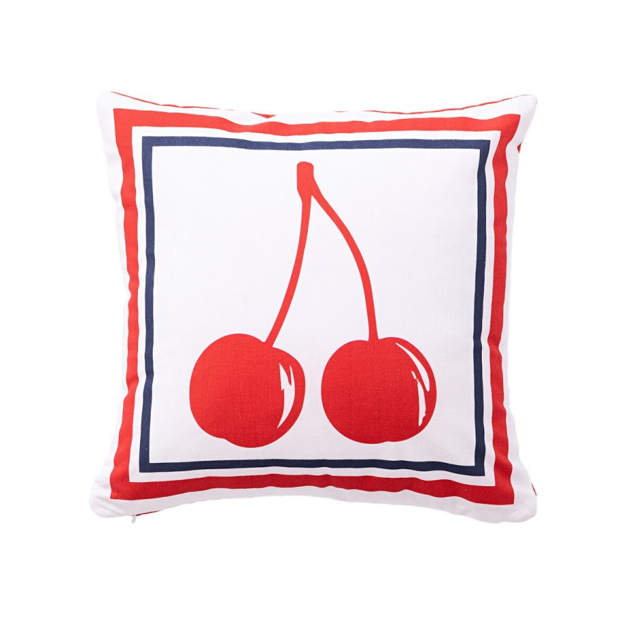 Pude Benetton Hvid Rd Kirsebr 40 x 40 cm Firkantet #1