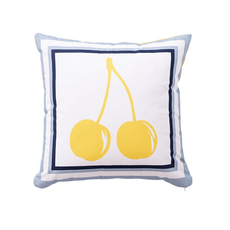Pude Benetton Gul Hvid Kirsebr 40 x 40 cm Firkantet #1