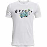 Kort�rmet T-shirt til B�rn Under Armour Curry Trolly Hvid #1