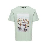 Kortrmet T-shirt til Mnd Only & Sons Onskolton Reg Beach Surf Grn #1
