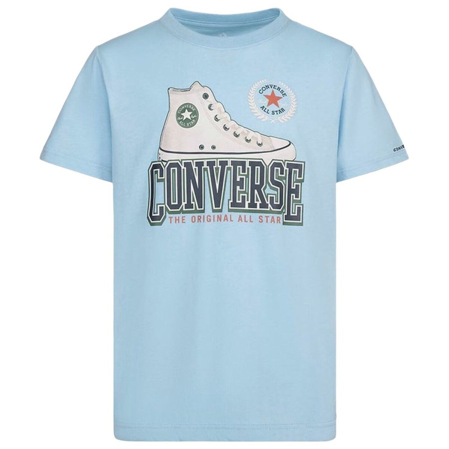 Brne Kortrmet T-shirt Converse Script Sneaker Gfx Himmelbl #1