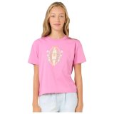 Brne Kortrmet T-shirt Rip Curl Island Surf Crop Pink #1