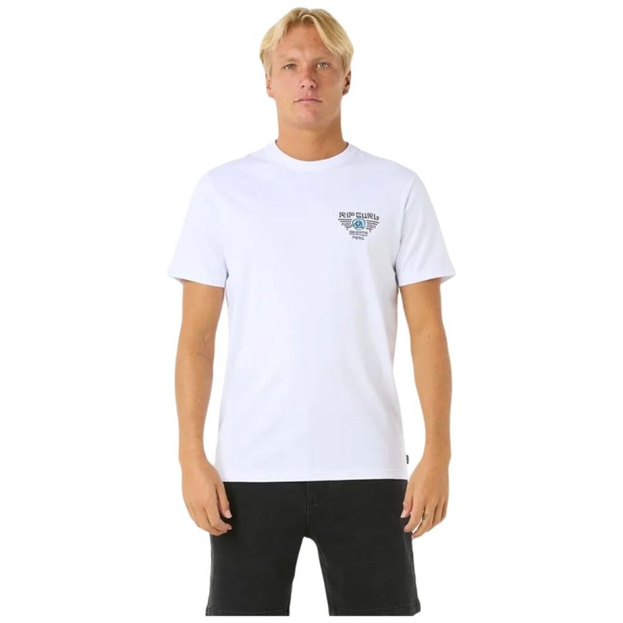 Kortrmet T-shirt til Mnd Rip Curl Desti Animals Tee Hvid #1